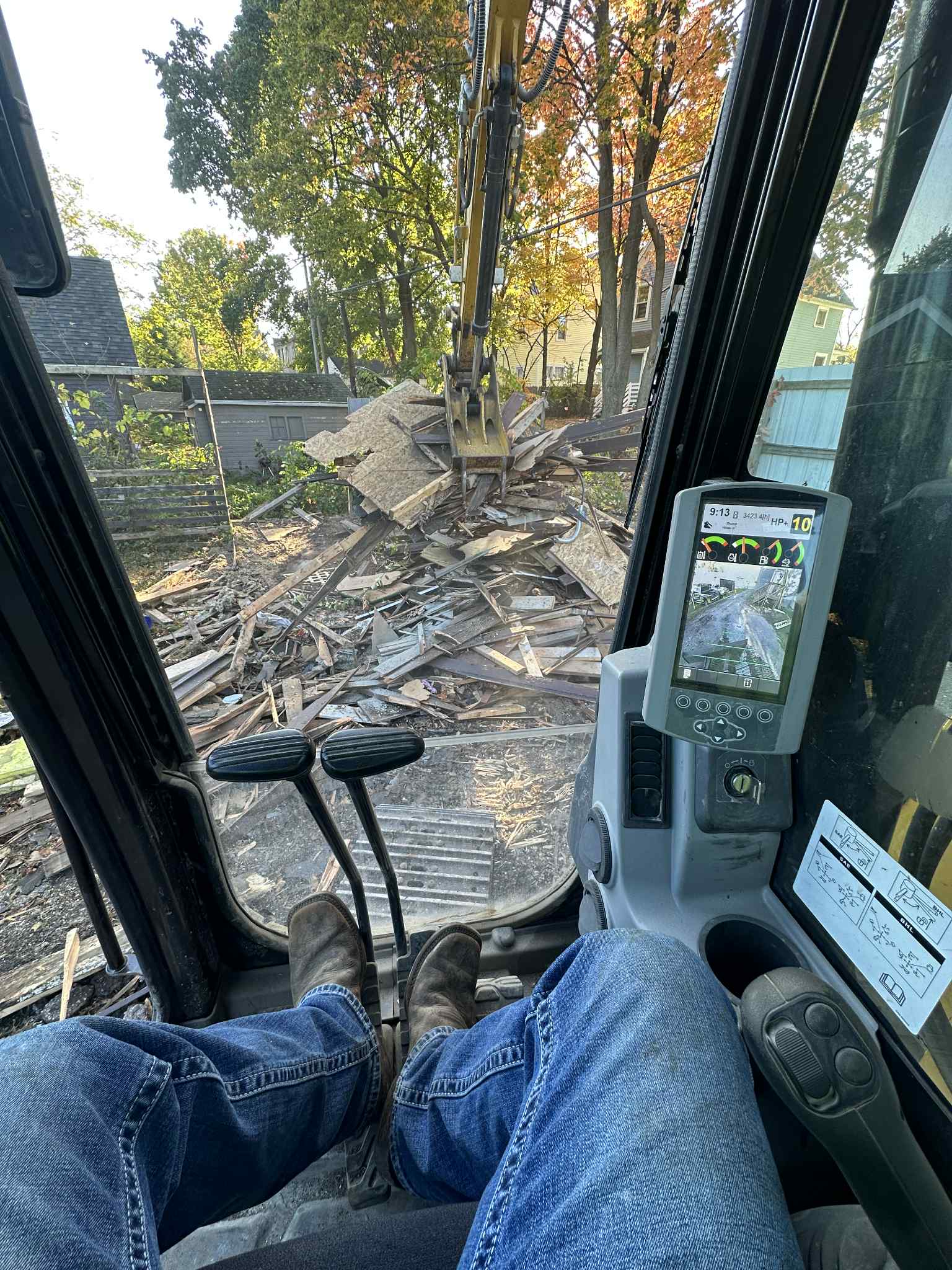 Demolition work in progress